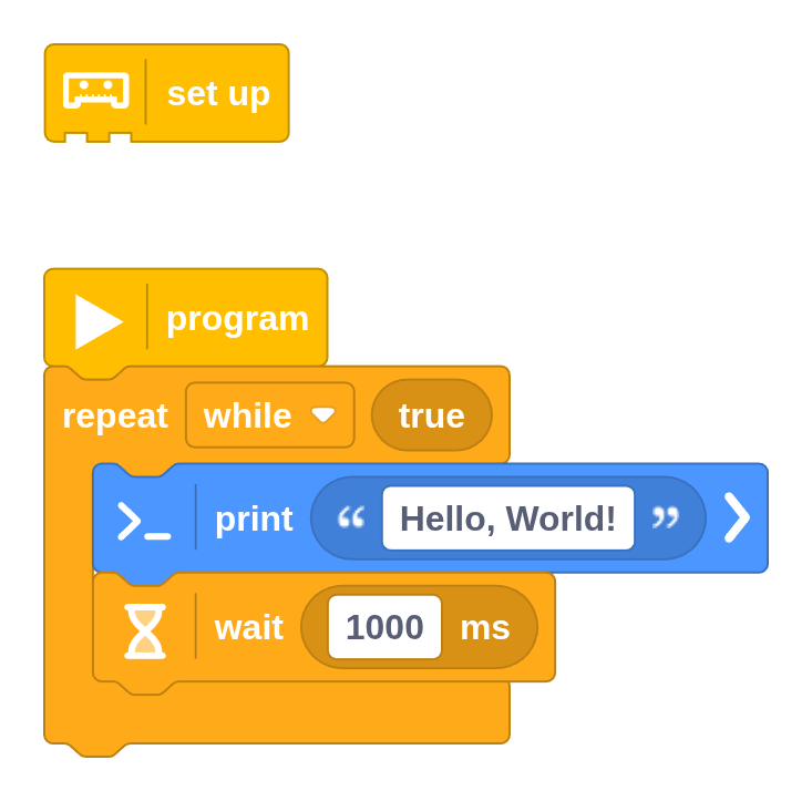 This will print <i>Hello, World!</i> forever. Until you stop the program.