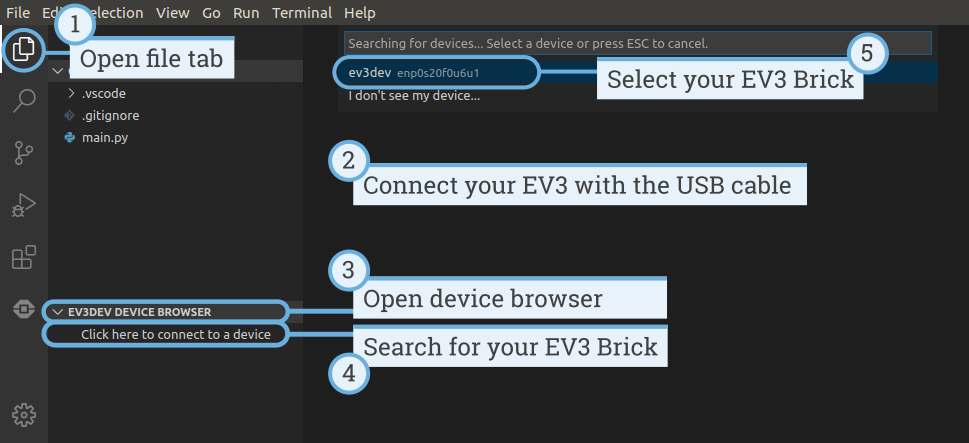 Programming ev3 with discount python