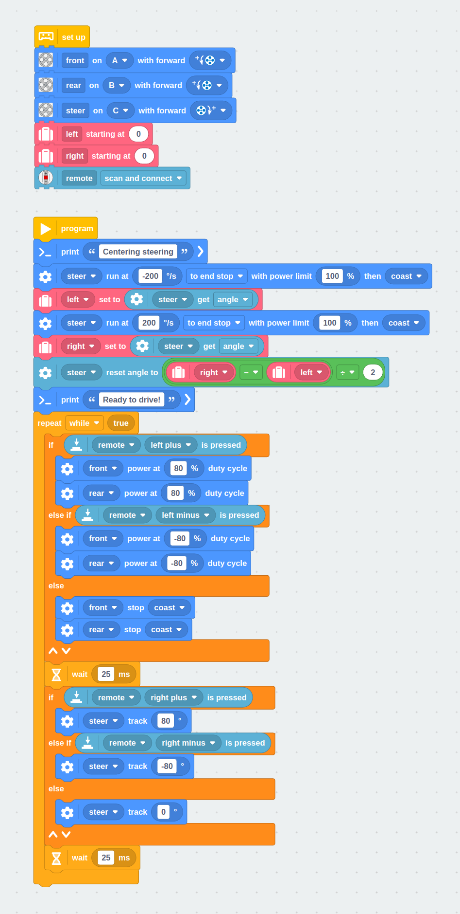 Powered Up Remote Control Python project for LEGO Technic 4X4 Xtreme